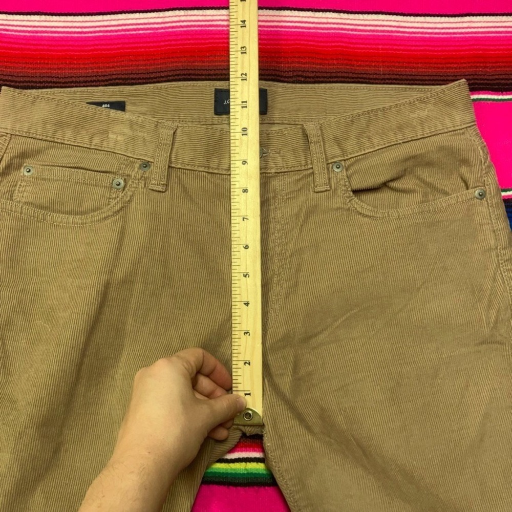 J Crew Pants Mens 32x34 (Fit 34x32) Brown Corduroy 484 Slim Straight Leg - Picture 8 of 10